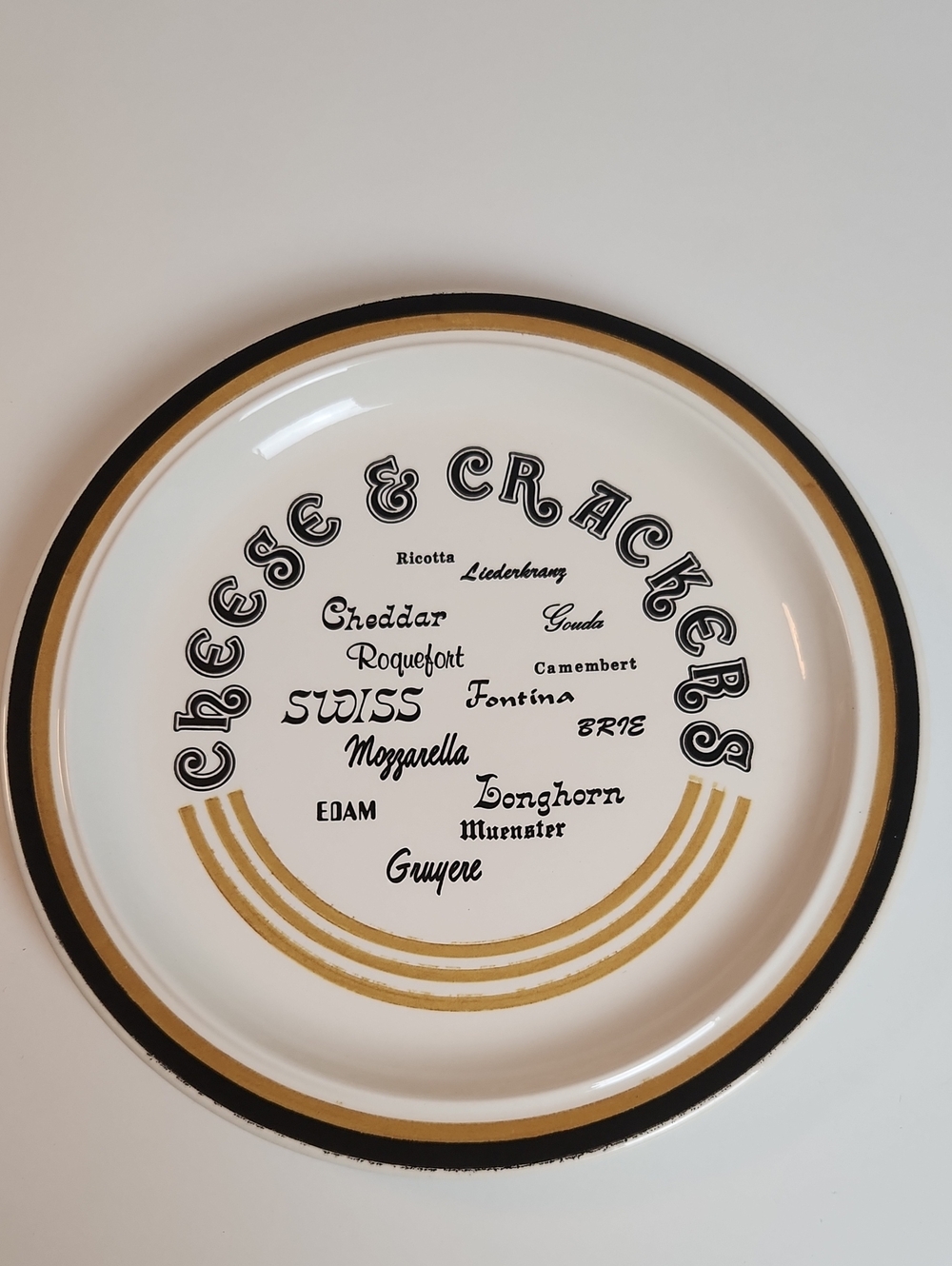Vintage Mid Century Cheese And Crackers Serving Plate
